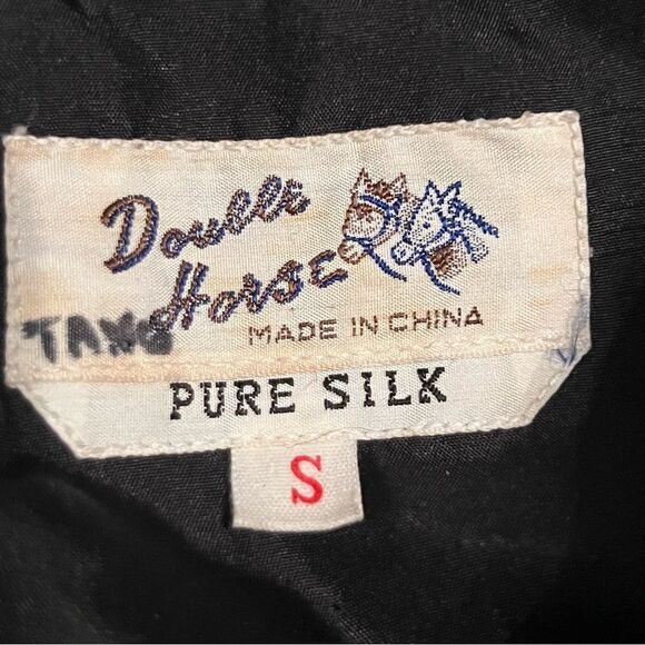 Quilted Silk Chinese Jacket Boxy Split Hem Long Sleeve Floral Fairy Whimsigoth S - Picture 16 of 16